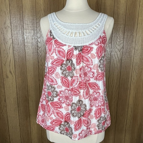 LOFT Pink and Brown Floral Camisole - Picture 1 of 3